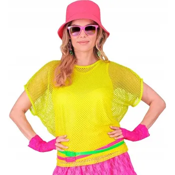 Dámské oblečení Tričko kabaretka ze síťoviny neonově žlutá Disco