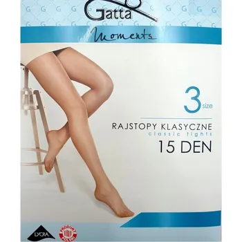 Dámské punčochy Punčocháče hladké Gatta Moments 15den černé Nero velikost 3