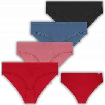 Dámské plavky 4x Dámské bavlněné bikiny Kalhotky Hladké Barevné Moraj XXL