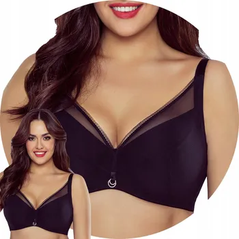 Podprsenka Měkká tylová podprsenka Vivisence 1076 tyl hladkými košíčky, černá, 80H