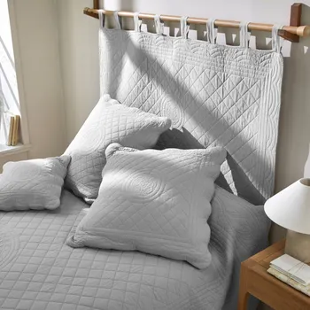 Napínací potah Blancheporte Bavlněné čelo postele Cassandre perlově šedá 80x90 cm