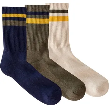 Pánské ponožky Blancheporte Sada 3 párů žebrovaných ponožek s proužky khaki 47/50