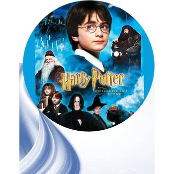 Jedlá dekorace na dort "Harry Potter 7" 20 cm (Fondánový list NEVYŘEZÁNO)