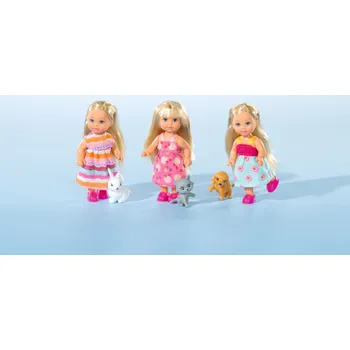 Panenka Bábika Evička sa zvieratkom, 3 druhy, 12DP