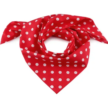 Šátek Bavlněný šátek s puntíky 70x70 cm, velké, 4 červená