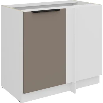 Kuchyňská skříňka Prodloužená rohová skříňka LUNARA - šířka 90 cm, tmavě béžová / bílá