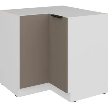 Kuchyňská skříňka Dolní rohová skříňka LUNARA - 90x90 cm, tmavě béžová / bílá