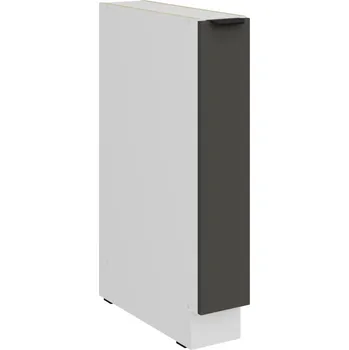 Kuchyňská skříňka Výsuvná skříňka LUNARA - šířka 15 cm, grafit / bílá