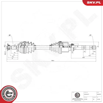 Hřídel nápravy Hnací hřídel ESEN SKV 40SKV025
