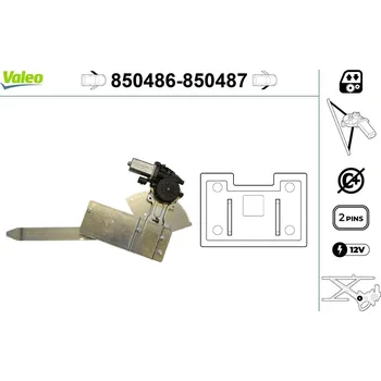 Stahovačka okna Zvedací zařízení oken VALEO 850486