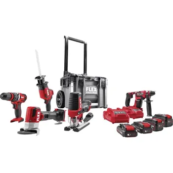 FLEX Sada nářadí 12V Stackpack-Set Plus, 12ks, 2x5.0Ah+2x2.5Ah