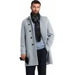 Ombre pánský kabát šedý klasický pod kolena OM-COWC-0120 velikost XL