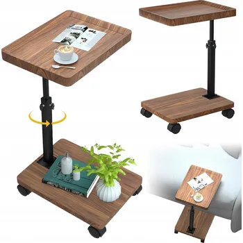 Konferenční stolek Konferenční stolek nastavitelný boční noční pomocný loft černý na notebook