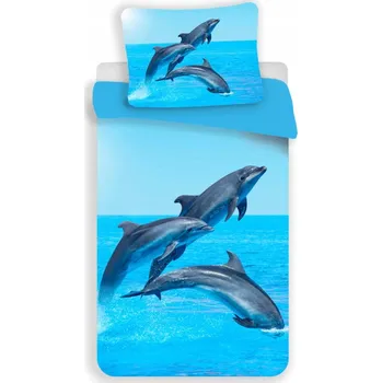 Povlečení Povlečení z mikrovlákna 140x200 Delfíni modré povlečení 70x90