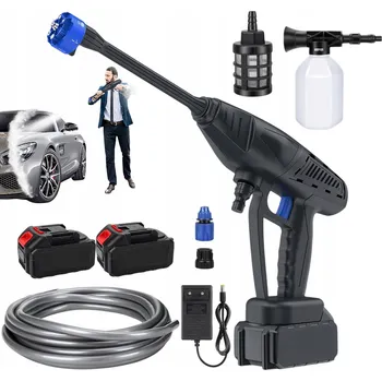 Vysokotlaký čistič Akumulátorová tlaková myčka 100 bar 500 W 21 V + 2 baterie pro auto a zahradu