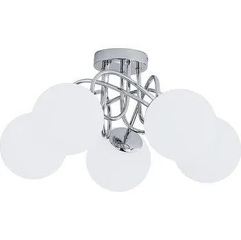 ZÁVĚSNÁ LAMPA STROPNÍ LUSTR KOULE stříbrná MODERNÍ LED mléčná