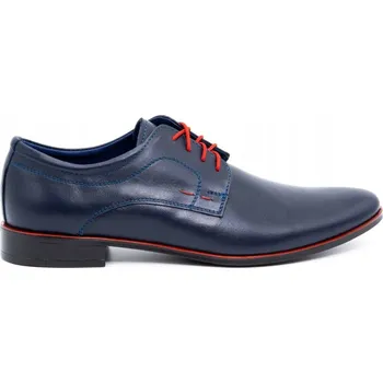 Pánské polobotky Pánské společenské kožené boty 277 tmavě modré velikost 40