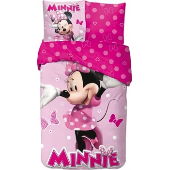 Prostěradlo Prostěradlo Disney Minnie s růžovou mašlí 140×200cm, 65x65 cm