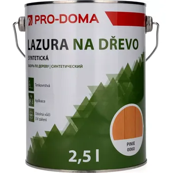 Lak na dřevo Lazura na dřevo PRO-DOMA barva pinie – 2,5 l