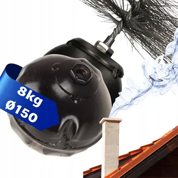 Čistič komínů Kominická koule na čištění komínů 8 kg Ø 150 mm závit M12 PL