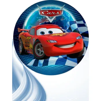 Jedlá dekorace na dort "Cars 6" 20 cm (Fondánový list NEVYŘEZÁNO)