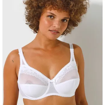 Podprsenka Blancheporte Podprsenka Coeur Croisé s krajkou, s kosticemi bílá 95E