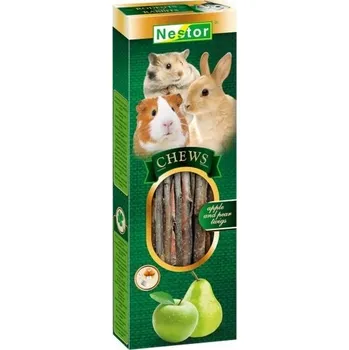 Krmivo pro hlodavce Pamlsek Nestor větvičky jabloně a hrušně 80 g bez cukru, bez obilovin