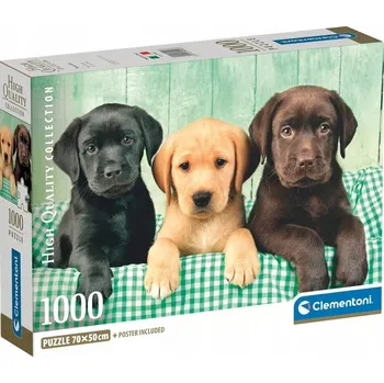 Puzzle Puzzle 1000 dílků 39946 Tři labradory Pejsci Clementoni