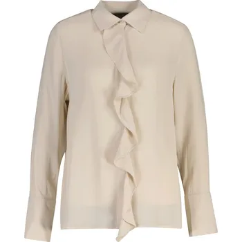 Dámská košile HALENKA GANT REG CREPE VISCOSE RUFFLE BLOUSE PUTTY