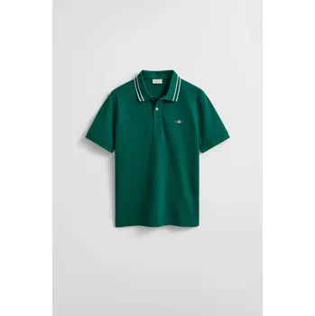 Pánská košile POLOKOŠILE GANT COLLAR TIPPING SS POLO DEEP FOREST GREEN