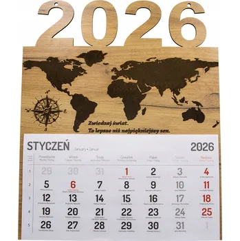 Kalendář VELKÝ JEDNODÍLNÝ NÁSTĚNNÝ KALENDÁŘ S GRAVÍROVÁNÍM KALENDÁŘE NA ROK 2025 MAPA