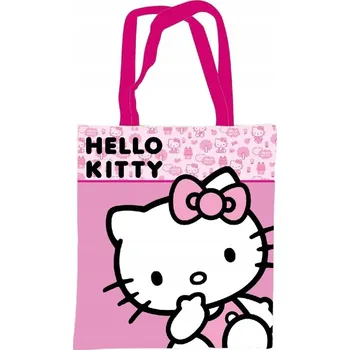Plátěná taška Hello Kitty Pink, nákupní taška 44 cm