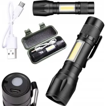 Svítilna Mini LED kapesní svítilna s zoomem Xpe Cob