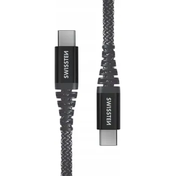 Datový kabel Kabel Swissten USB-C - USB-C, 1,5 m, černý