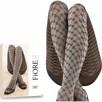 Dámské punčochy Punčocháče vzorované Fiore The French 30den šedé Grey velikost 2