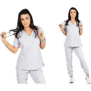 Dámská mikina MIKINA ZDRAVOTNICKÁ dámská elastická moderní SCRUBS s viskózou EMILY ŠEDÁ XXS