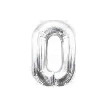 Balónek Fóliový balónek Číslice 0 stříbrný 85 cm 1 ks