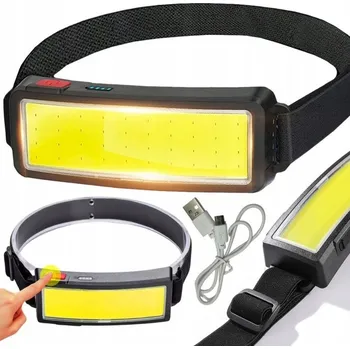 Svítilna Čelovka LED COB 500Lm 10W akumulátor 1000mAh čelní svítilna USB IPX4