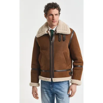 Pánská bunda BUNDA GANT SHEARLING JACKET MAHOGANY BROWN