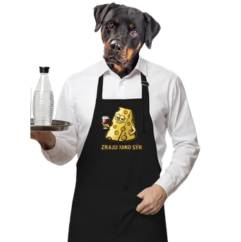 Kuchyňská zástěra Bastard Zraju jako sýr zástěra Black