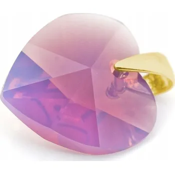 Přívěsek Přívěsek 925 pozlacený s krystaly Swarovski Srdce 14 mm C. Opál