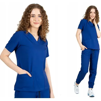 Dámská mikina MIKINA ZDRAVOTNICKÁ dámská elastická moderní SCRUBS s viskózou EMILY SAFÍR 5XL