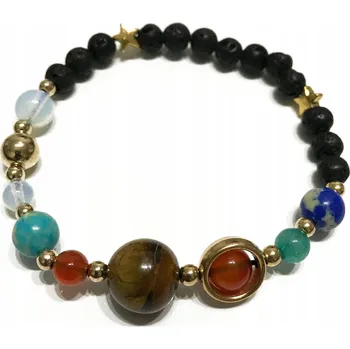 Náramek Boho náramek s lávovými kameny - Sluneční soustava 10