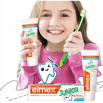 Dentální hygiena ELMEX JUNIOR ZUBNÍ PASTA PRO DĚTI 6-12 let PROTI ZUBNÍMU KAZU 75 Ml