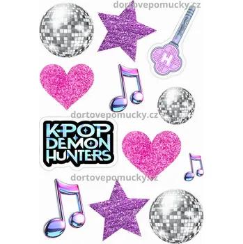 Jedlá dekorace na dort K-POP Lovkyně démonů – motiv č. 7 (jedlý papír nebo fondánový list) - Jedlý papír / Bez decor gelu