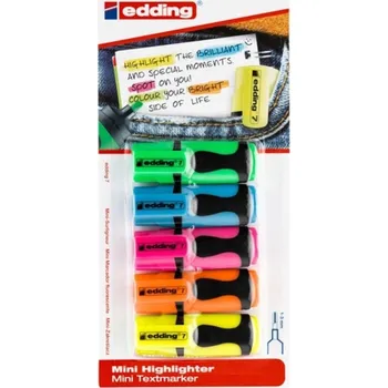 Zvýrazňovač Mini zvýrazňovač "7", mix neonových barev, 1-3mm, 5ks/bal., EDDING