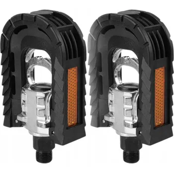 Pedál na kolo SKLÁDACÍ HLINÍKOVÉ PEDÁLY NA KOLO UNIVERZÁLNÍ S ODRÁZKAMI 2KS ČERNÉ