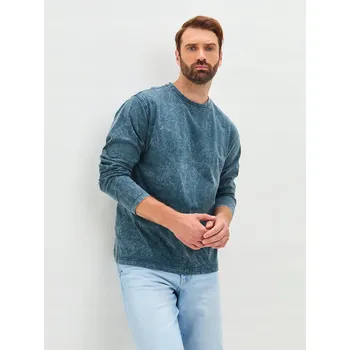 Pánské tričko Pánské tričko s dlouhým rukávem 100% Bavlna Vintage Stonewash Volný Střih Velikost XL