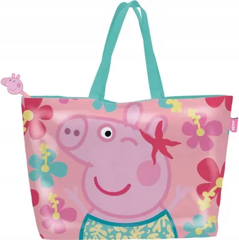 Plážová taška Plážová taška Prasátko Peppa s květinami 48 cm