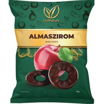 Sušené ovoce Real Nature Red Jonathan sušené jablečné kroužky v čokoládě (50g)